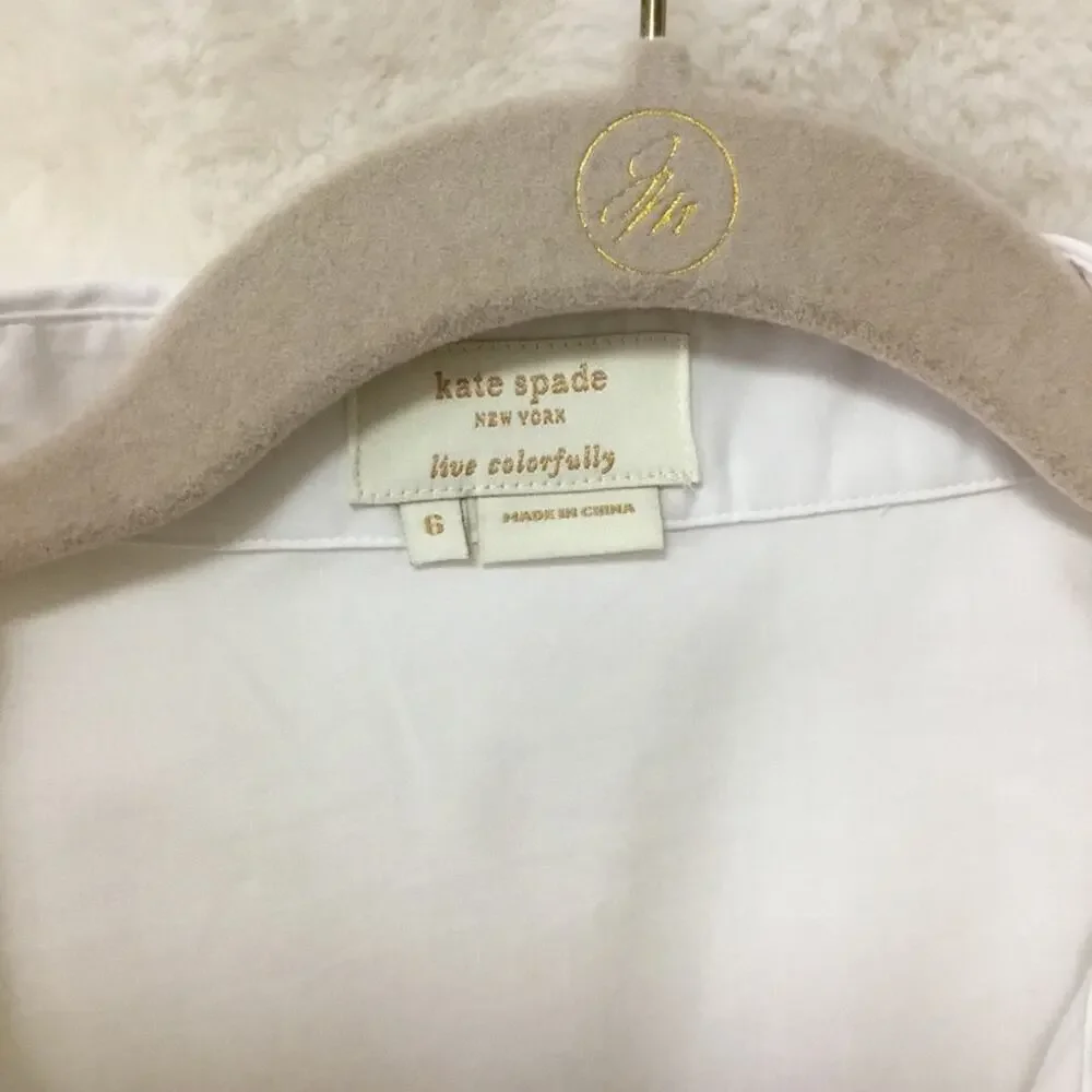 Kate Spade White Button-Up Long Sleeve Shirt